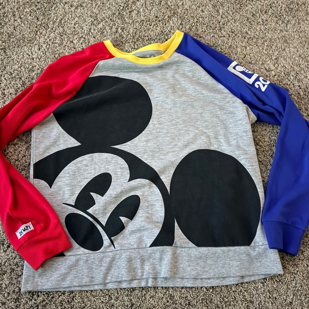 Disney Parks Walt Disney World 2021 Mickey Mouse Colorblock Sweatshirt XL Womens